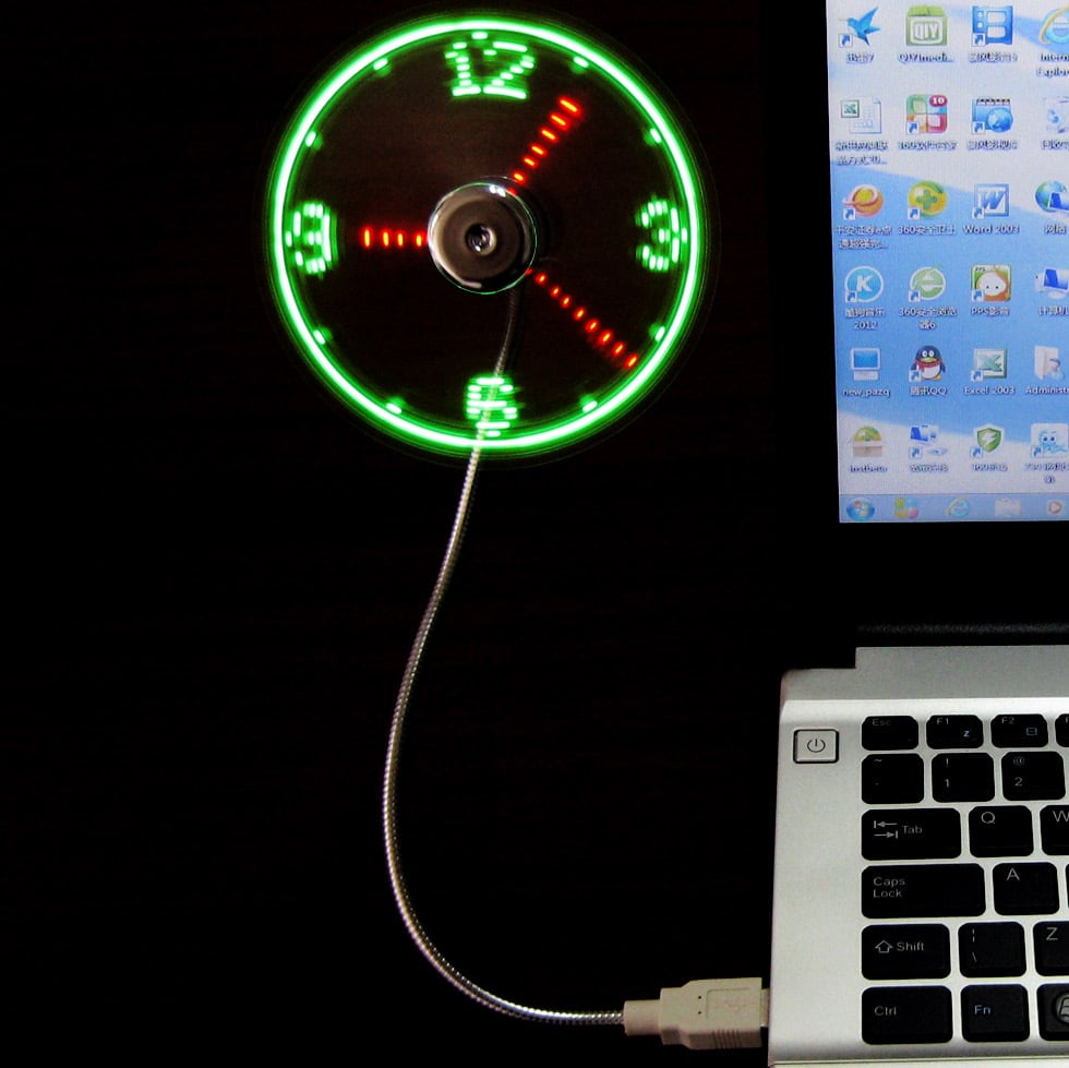 2024 New Creative USB LED Clock Fan