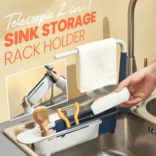 (2024 New Year Hot Sale)Updated Telescopic Sink Storage Rack
